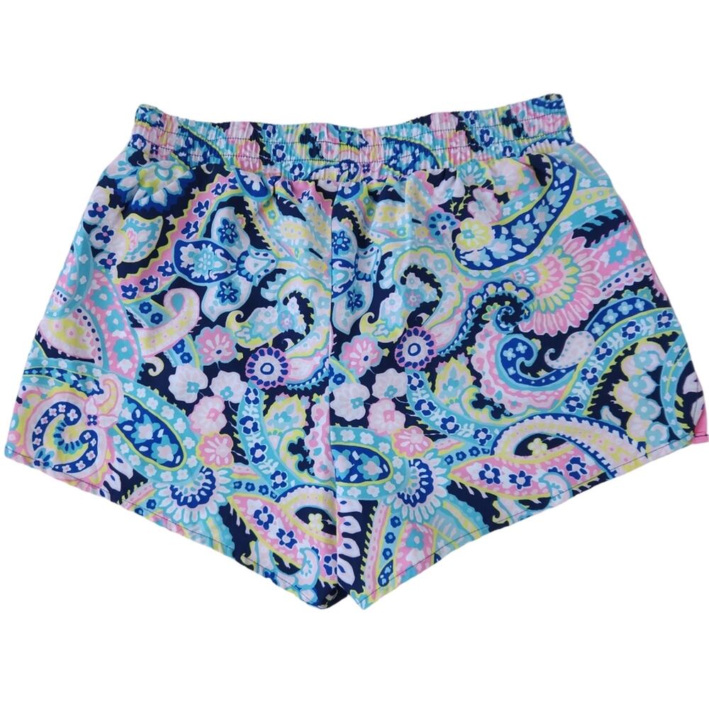 Crown & Ivy Preppy Paisley Shorts Medium Blue Pink, Lined Shorts, Floral Summer